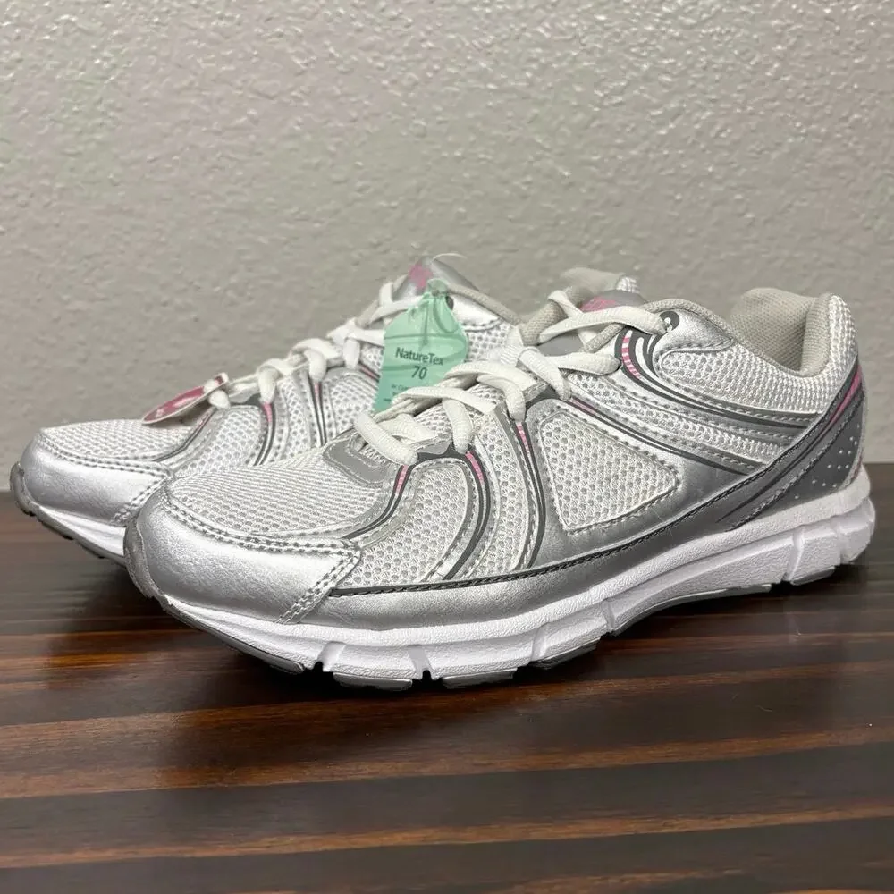 NWT BCG Women's Size 8 Grey White Pink Jolt Gel Cheer Tennis Cheerleading Shoes